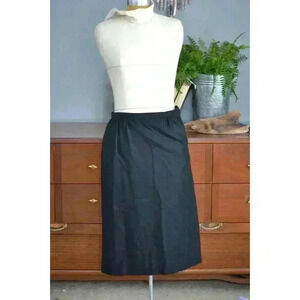 Pendleton‎ Petite 10 Women's Black Wool Skirt straight 80s retro vintage